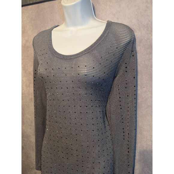 Sheer long sleeved rhinestone minidress size medium - Picture 2 of 4